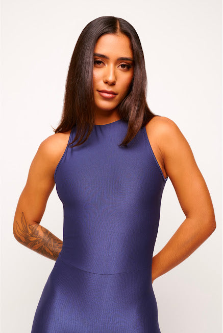 Navy Blue Essence Back Neckline Jumpsuit