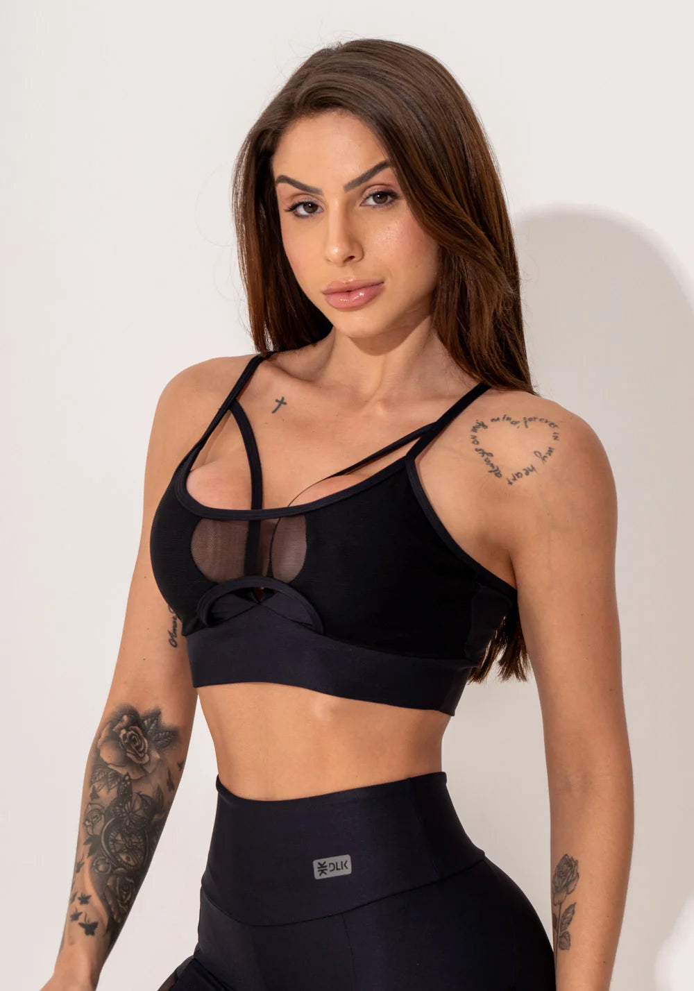Black Intense Tulle Strap Top