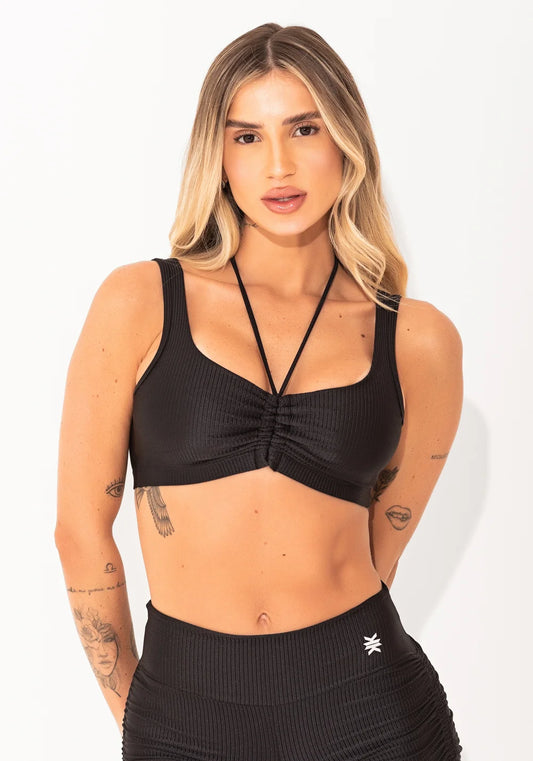 Black Elegance Double Strap Top