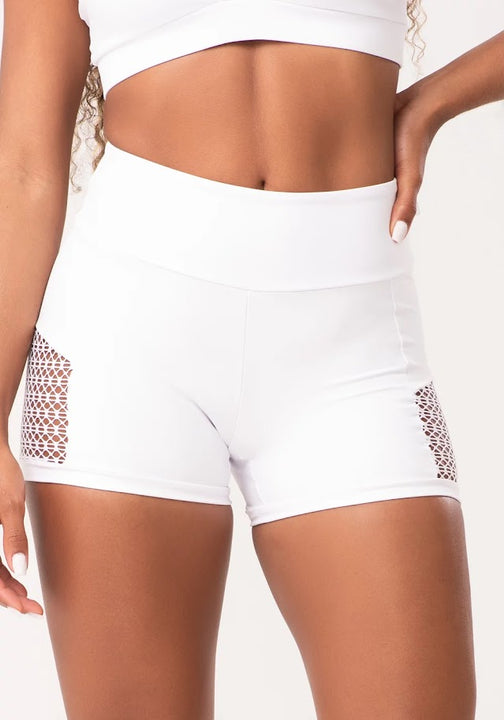 White New Age Mesh Shorts