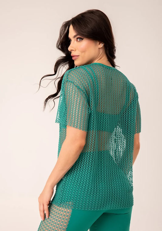 Green Harmony Mesh Blouse