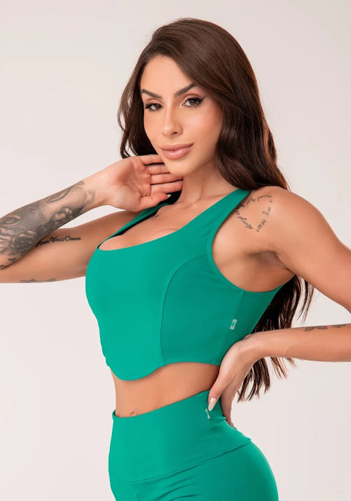 Corset Top - Green Harmony