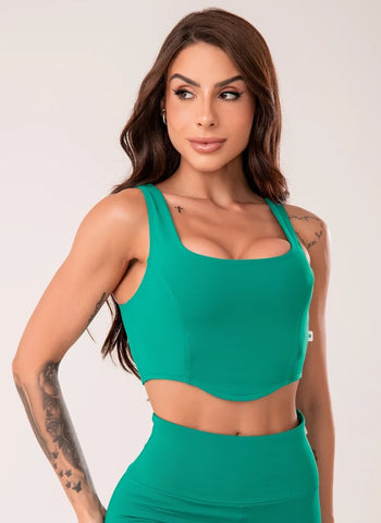 Corset Top - Green Harmony