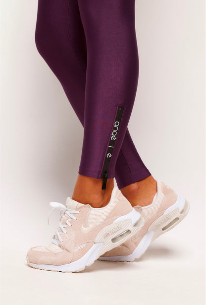 Grape Essence Zipper Leggings