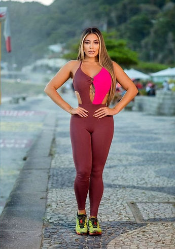 Jumpsuit Kim Brown & Pink