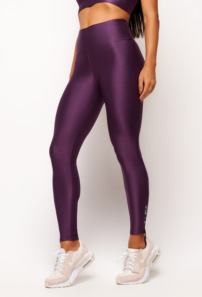 Grape Essence Zipper Leggings
