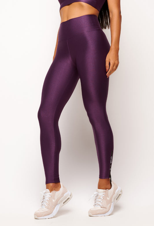 Grape Essence Zipper Leggings