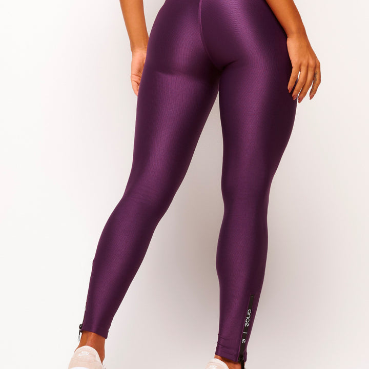 Grape Essence Zipper Leggings