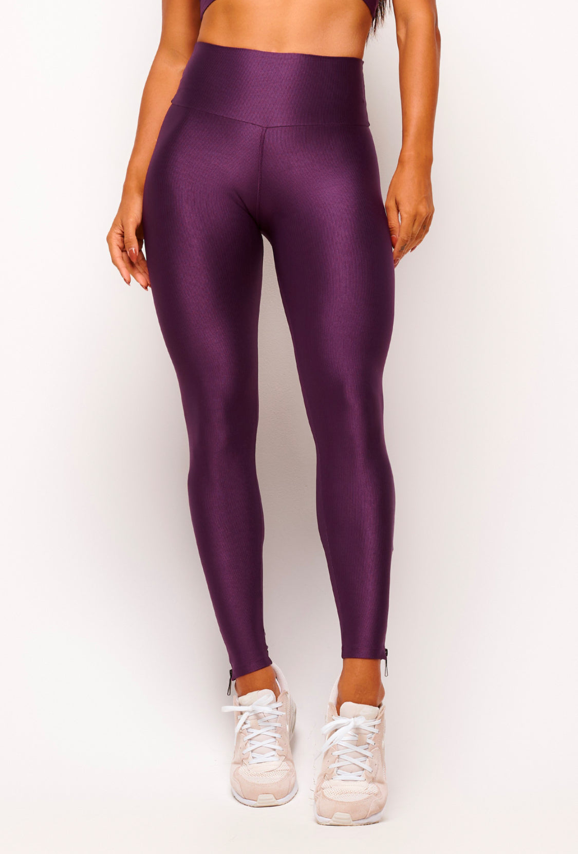Grape Essence Zipper Leggings
