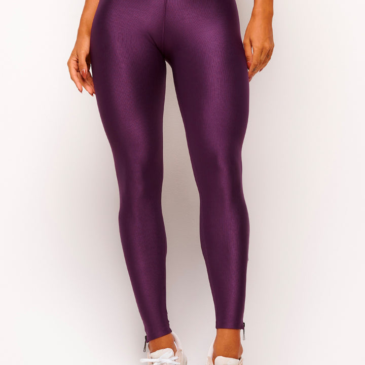 Grape Essence Zipper Leggings