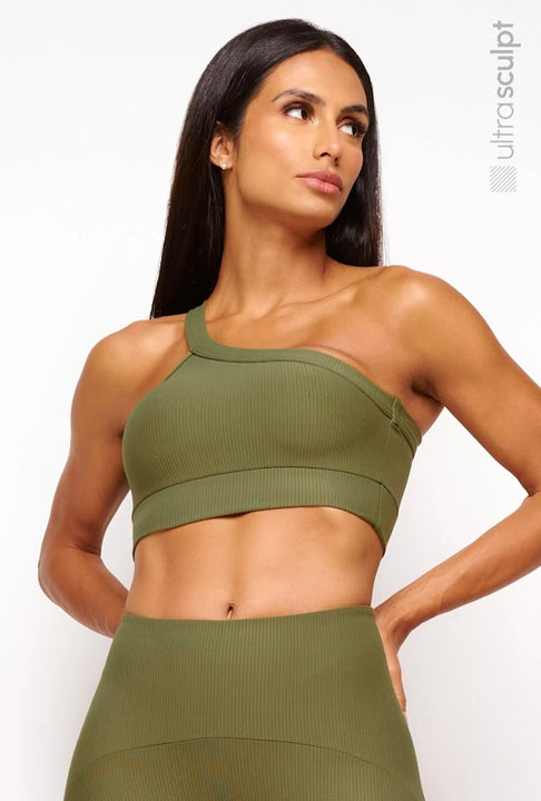 Moss Green Ultra One Shoulder Top