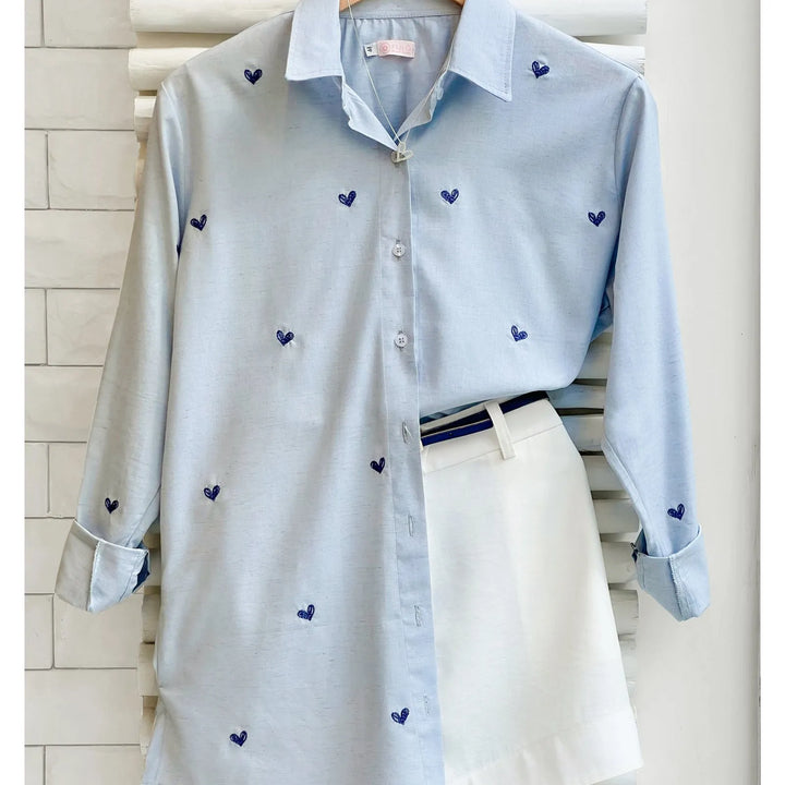 Blue Mini Hearts Shirt